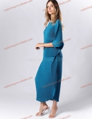 Recommend Miyake Pleated Two Piece Set Plus Size Women's Clothing Casual Dresses Polyester Elastane Dresses