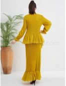 New 2024 miyake women's pleated dress long sleeve maxi dress casual style pleated dress