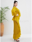 New 2024 miyake women's pleated dress long sleeve maxi dress casual style pleated dress