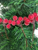 (10 Police Station/Pack) 4 * 7cm Christmas Berry Flowle Crystal Berry Imitation FRUIT XMAS TREELATION WREATION WREATH